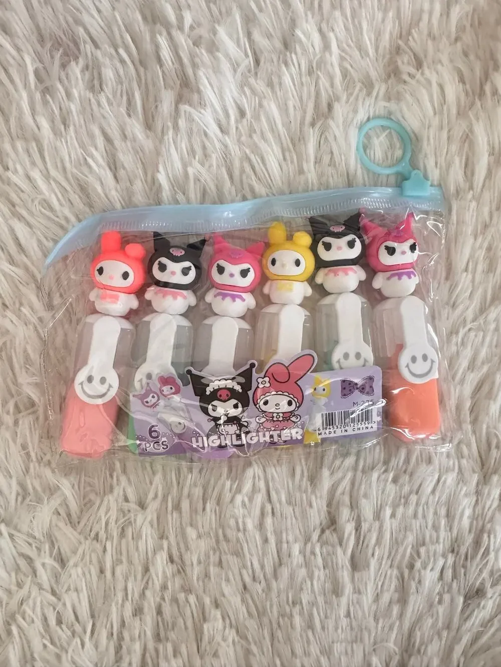 Sanrio My Melody and Kuromi highlighters in a set of 6.